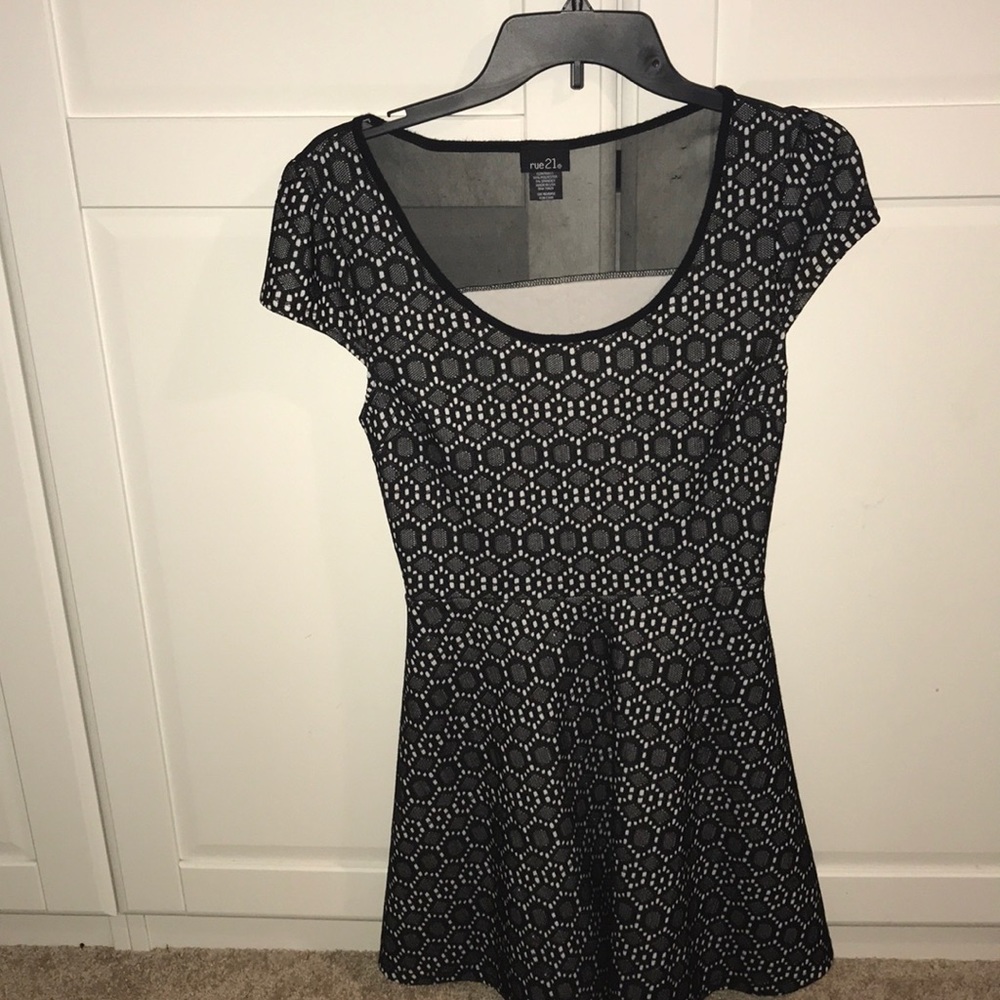 Black and white mini dress